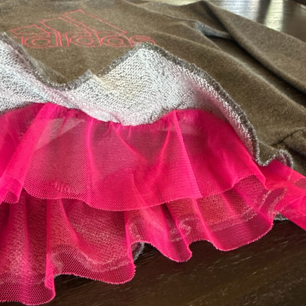 Adidas Girls 6X Gray & Pink Sweatshirt - Picture 5 of 8